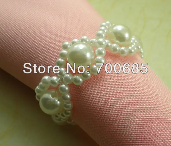 

white pearl beades napkin ring,napkin holder,