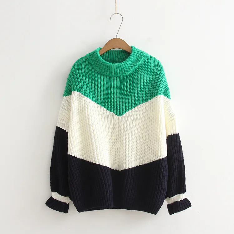 Зимние пуловеры женские 2019 Модные свободные Джемперы корейские вязаные толстый