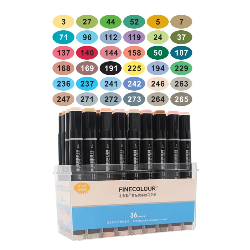 36 Standard Set Finecolour EF102 двуглавая мягкая кисть набросок маркер ручка манга Профессиональный рисунок канцелярские товары художественные маркеры - Цвет: 36 Standard Set