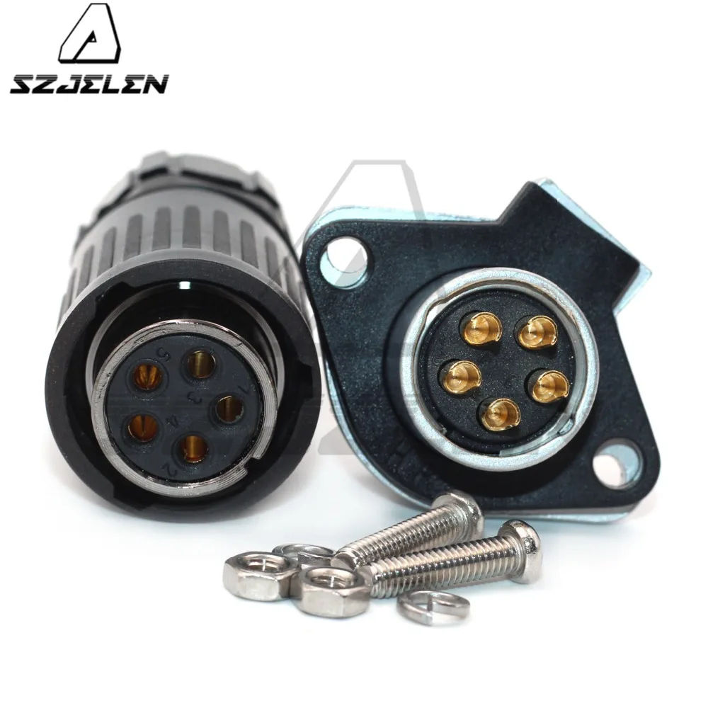 HP20 series 5pin Automotive Waterproof Connector Electrical Wire Plugs and Sockets Outdoor Power Panel Mounting | Обустройство дома