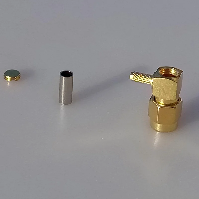 3 шт. позолоченный SMA штекер с прямым углом RF коаксиальный разъем обжимный кабель