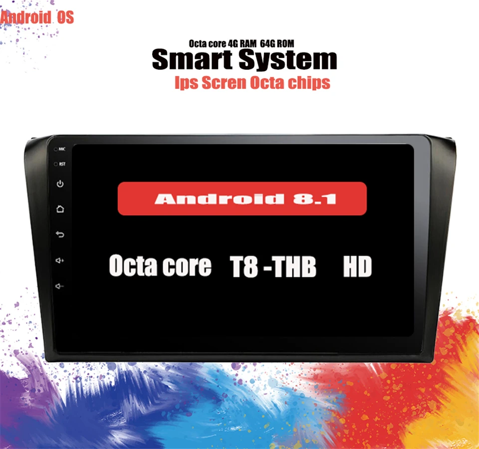 Автомобильный мультимедийный dvd плеер 9 дюймов 6 + 128 ГБ android 10 0 для Mazda 3 Mazda3 2004