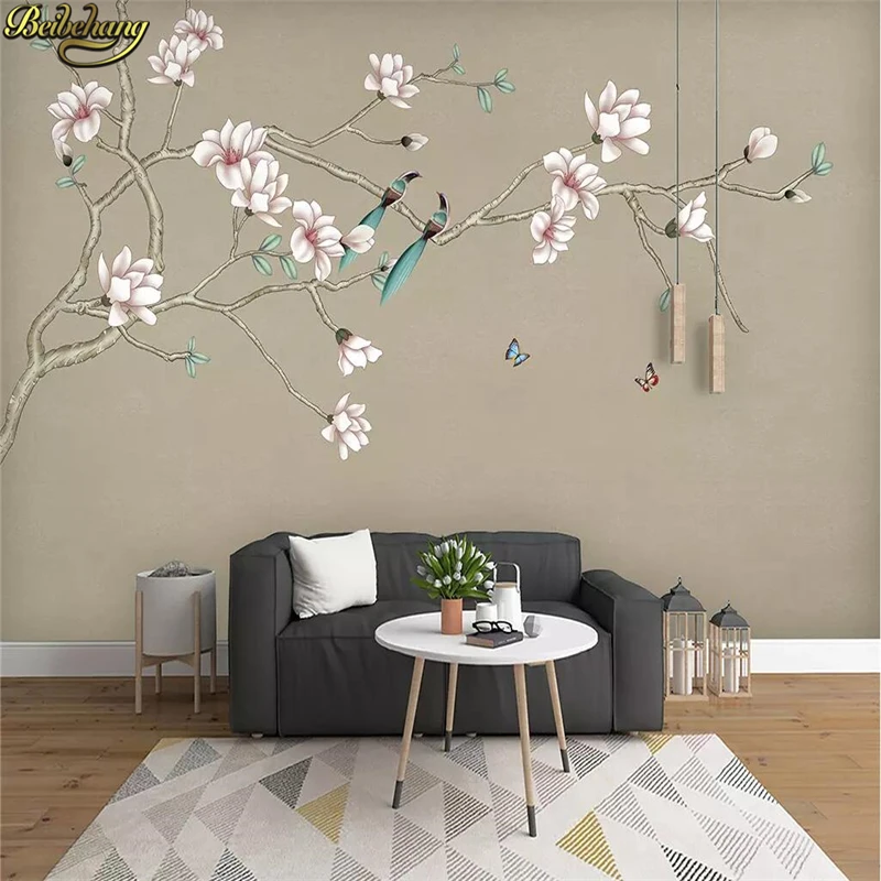 

beibehang Custom Chinese Murals Wallpaper 3D Flowers Birds Retro Photo mural Wall Papers For Walls 3 D Living Room Bedding Room