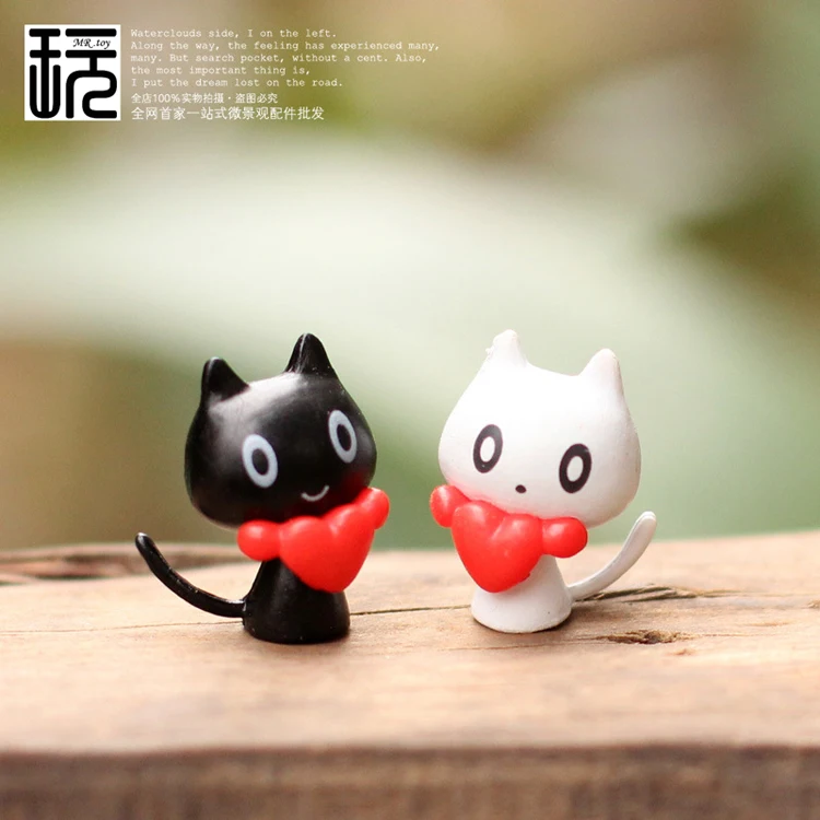 2 шт. черно белые миниатюры для влюбленных кошек и котят|miniatures for terrariums|miniature