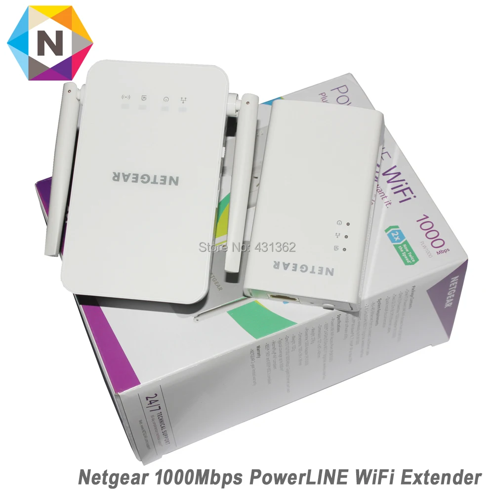 Netgear PowerLINE PLW1000 Bridge 802.11B/G/N/AC Wall Pluggable с адаптером 1000|Сетевые адаптеры c передачей