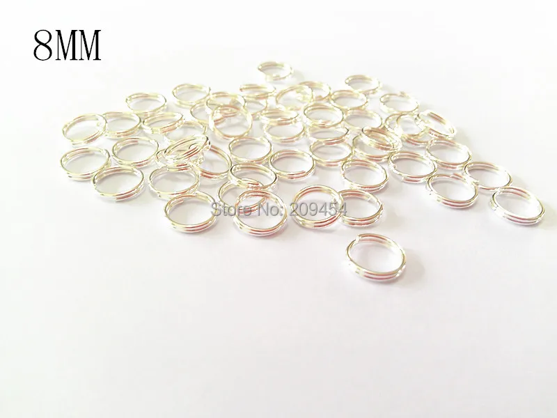 Оптовая продажа 8 мм 1000 шт./лот посеребренные двойные петли Колечки для