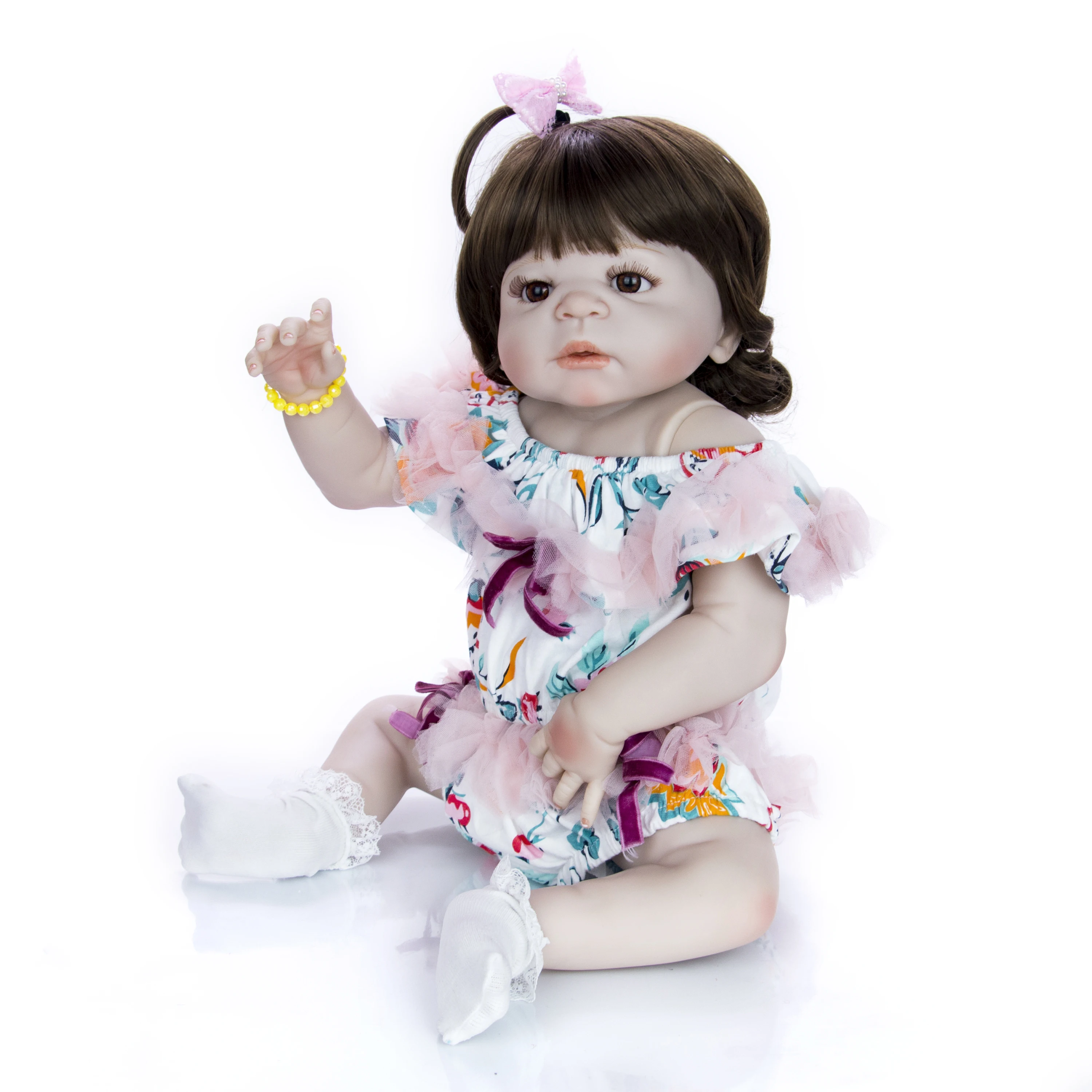 KEIUMI 23'' Handmade Silicone Full Body Reborn Baby Doll Realistic Princess Girl Kids Birthday Gifts Curved Hair | Игрушки и