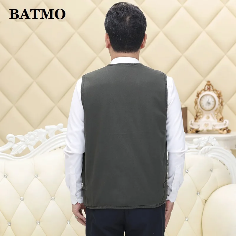 BATMO 2019 new arrival high quality 100% cotton fishing vest many pockets outdoor jackets plus-size XL-4XL BGW05 | Мужская одежда