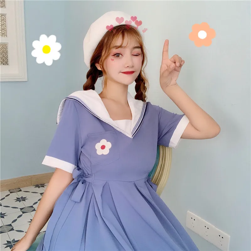 Женские платья в японском стиле Harajuku Ulzzang женское корейское милое платье с