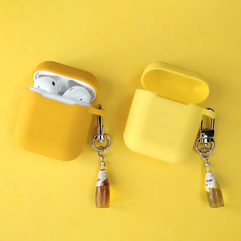 Простая красивая бутылка для вина красный Силиконовый чехол для Apple Airpods чехол Аксессуары Bluetooth наушники сумка защитный чехол подарок
