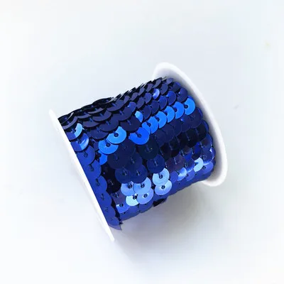 blue 6 мм Свободные круглые плоские блестки лазерные Позолоченные блестки для рукоделий швейная ткань аксессуары сумки отделка с блестками 5 ярдов - Цвет: blue