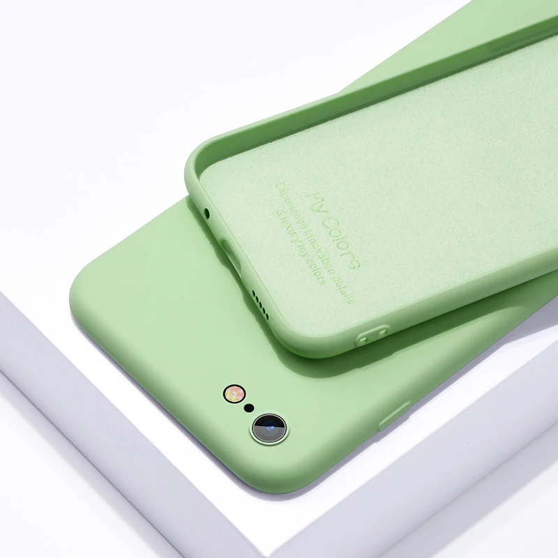 Mint Green Силиконовый Жидкий чехол для телефона для iPhone 6 6S 7 8 Plus 5 5S SE 4 4S мягкий чехол для iPhone X XR 11 Pro XS Max чехол для девочек и мужчин - Цвет: Mint Green