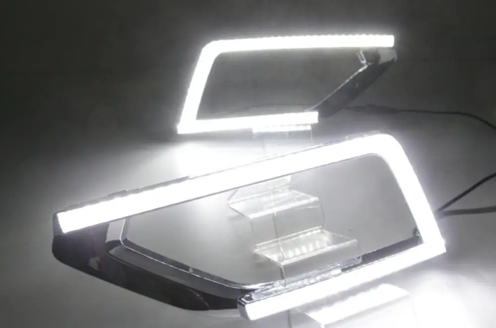 Osmrk led drl Дневной ходовой светильник для Volkswagen teramont-18 atlas, беспроводной переключатель, желтый указатель поворота, функция dim - Цвет: white light drl only