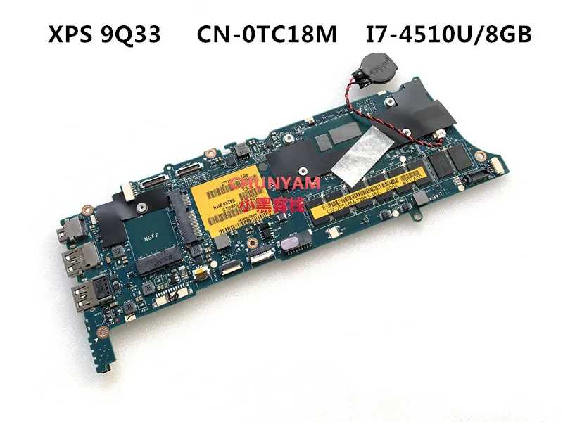 KEFU CN-0TC18M TC18M для Dell XPS 12 9Q33 материнская плата для ноутбука VAZA0 LA-9262P REV: 1,0(A00) I7-4510U 8GB rom материнская плата notbook pc