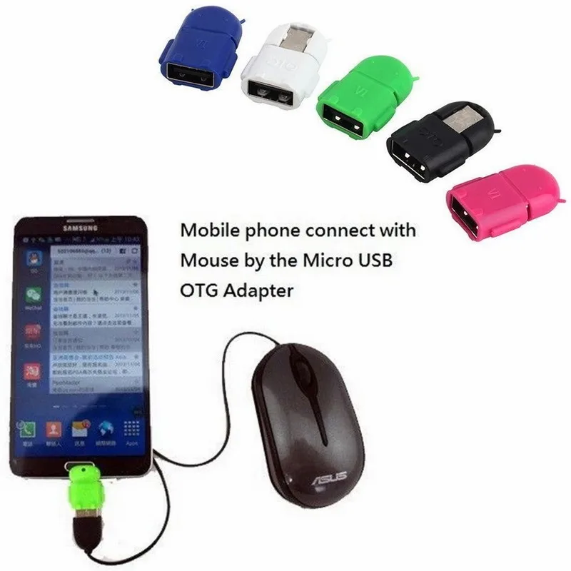 Цветной робот OTG USB к хост-адаптеру MicroUSB для Samsung Galaxy S3 S4 S6 edge S7 Note 2 5 S7edge адаптер
