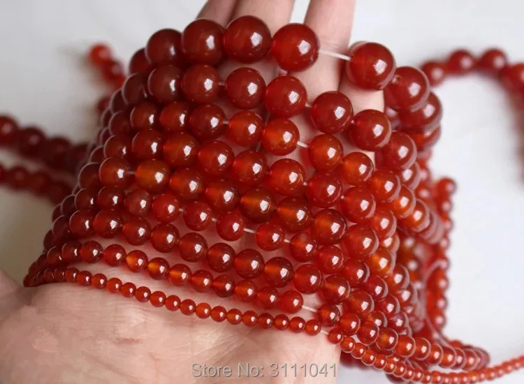 Круглые бусины с красным агатом 4 12 мм 15 дюймов для изготовления украшений сделай