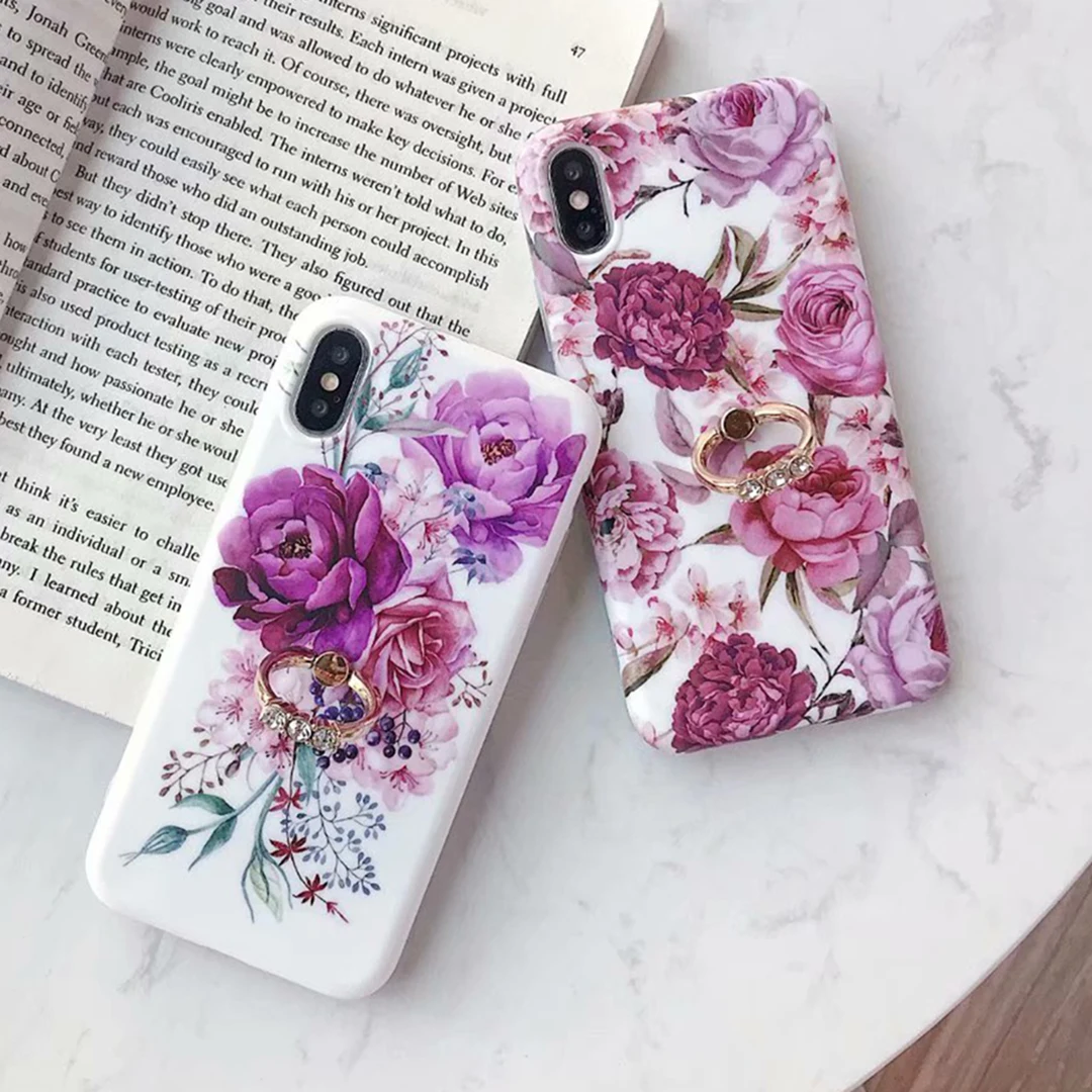 Чехол накладка с кольцом на палец для iPhone X XS MAX XR 6 6S 7 8 Plus|Бамперы| |