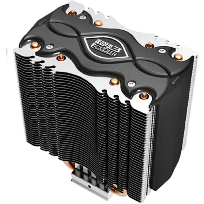 Pccooler S102 двойная поддержка башни 3 вентилятора 4pin PWM вентилятор 4 чистой меди тепловые трубки охлаждения процессора вентилятор радиатора тихий кулер Intel/AMD