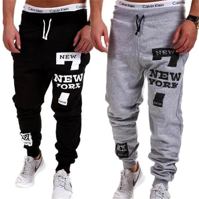 2016 Весна Осень 3 цвета M-XXL Мужчины Sportpants Пик Бодибилдинг Штаны Центр Вперед Брюк