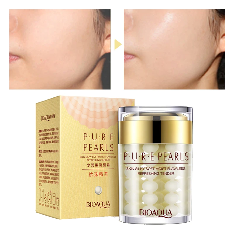 Новый крем для лица BIOAQUA Pure PEARL отбеливающий увлажняющий против морщин дневной и