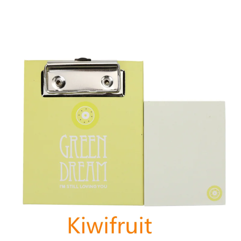 Kiwifruit Стиль милый с зажимом доска блокнот животных фрукты Липкие заметки Kawaii канцелярские принадлежности - Цвет: Kiwifruit