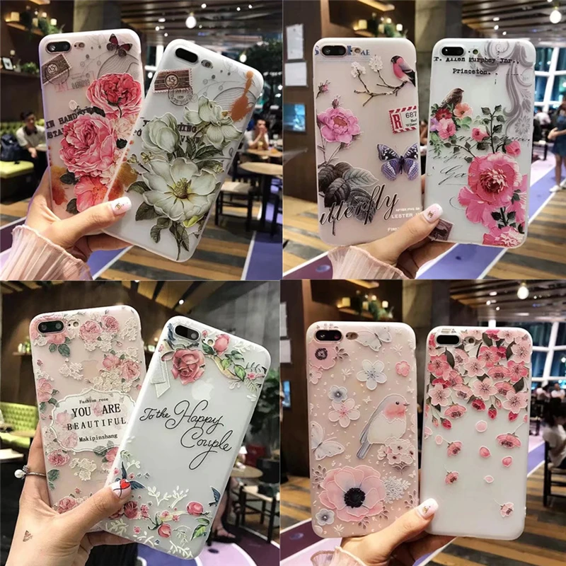 Модный ТПУ чехол для iphone 6 6S 7 8 5 5S SE Цветочный узор мягкие силиконовые чехлы Plus X 10 XS