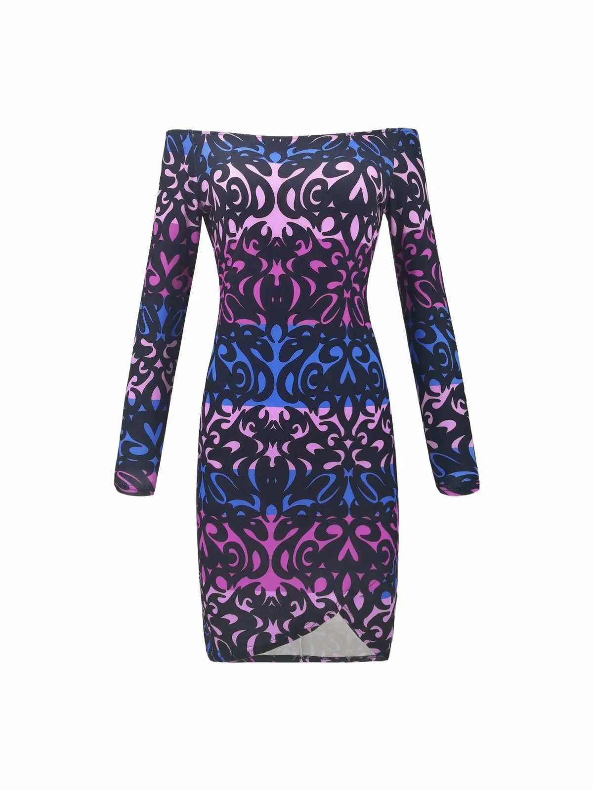 2018 Новое поступление Для женщин Printed Sheath платья с открытыми плечами одежда