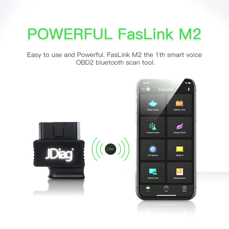 Считыватель кодов JDiag Faslink M2 Bluetooth 4,0 Автомобильная диагностика obd-ii инструмент для iPhone Android