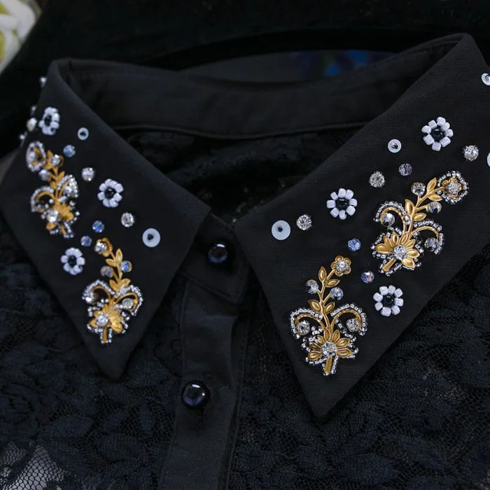 Новое красивое ожерелье женское воротник рубашки свитера ложный заостренный полурубашка Фанси золотая цепочка с цветком.