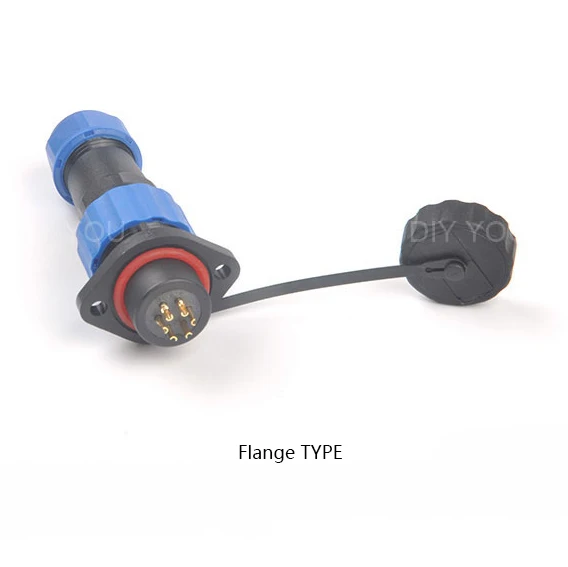 Flange TYPE SP16 IP68 водонепроницаемый док авиационным соединителем с разъемом «папа» и муфтовый стыковочный переводник 2/3/4/5/6/7/9 контактный разъем для монтажа в панель Кабельный разъем - Цвет: Flange TYPE