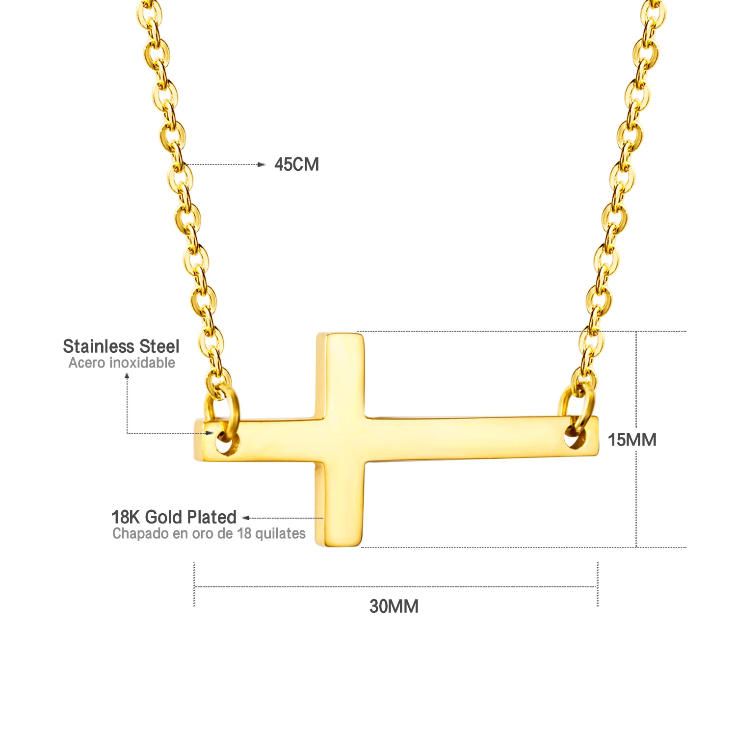 Комплект браслетов и ожерелий LUXUSTEEL колье из нержавеющей стали с крестом