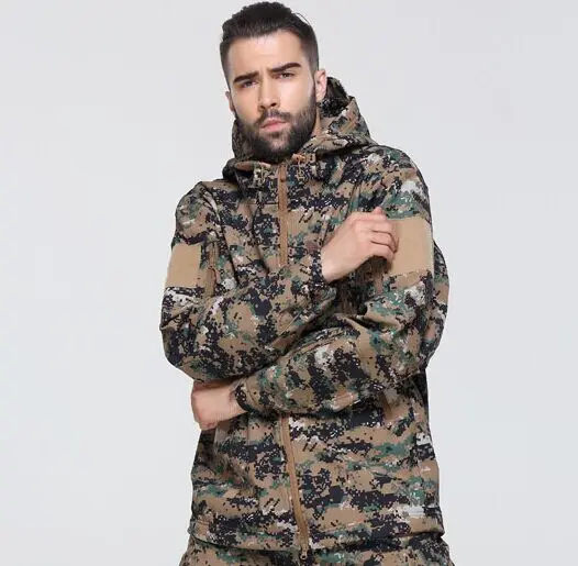 Высококачественная уличная флисовая куртка из мягкой кожи акулы в стиле