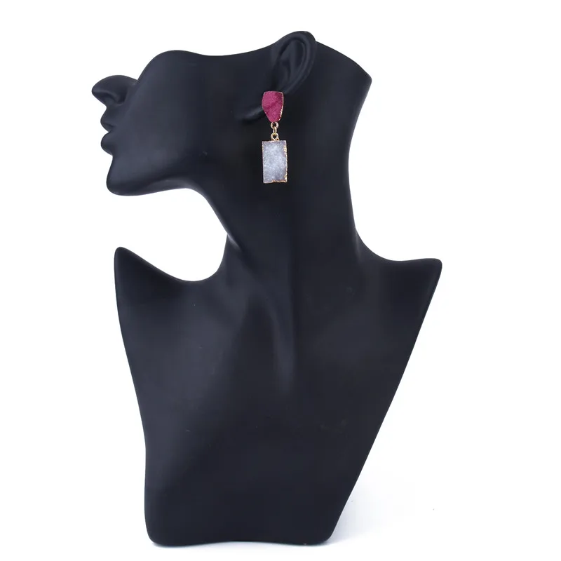 Dayoff богема смолы Прямоугольник падения женские украшения серьги подарок золотой