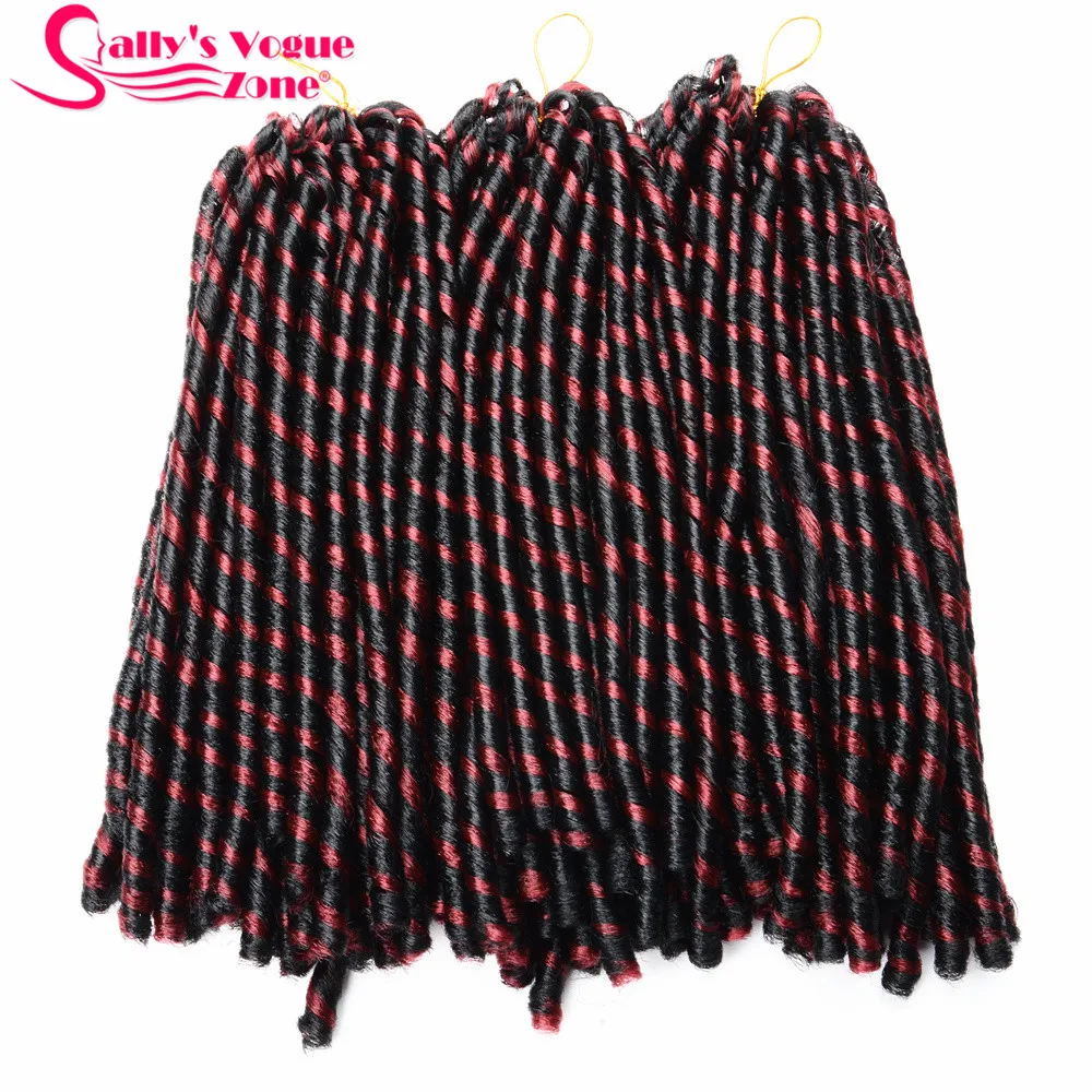 Sallyhair, 14 дюймов, 70 г/упак., вязанные крючком косички, синтетические косички, для наращивания волос, афро, прически, мягкие, искусственные Локи, коричневый, черный, толстый, полный