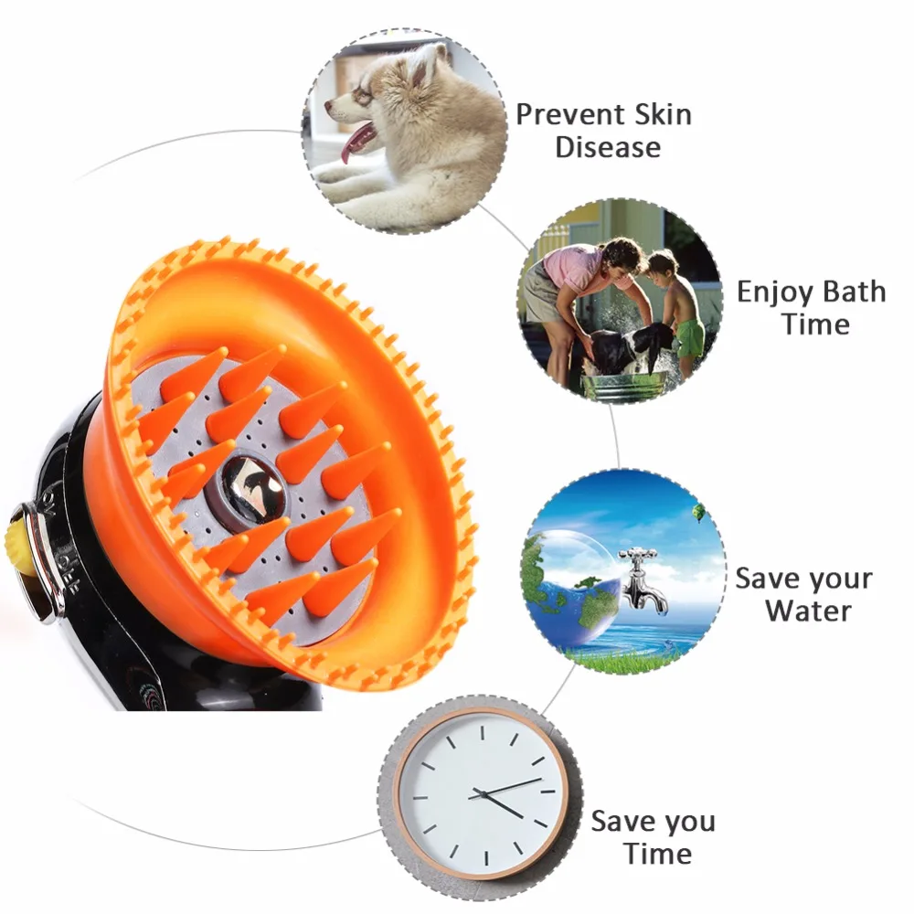 Pet Bathing Tool Comfortable Massager Shower Cleaning Washing Bath Sprayers Palm-Sized Dog Scrubber Sprayer Hand Massage | Дом и сад