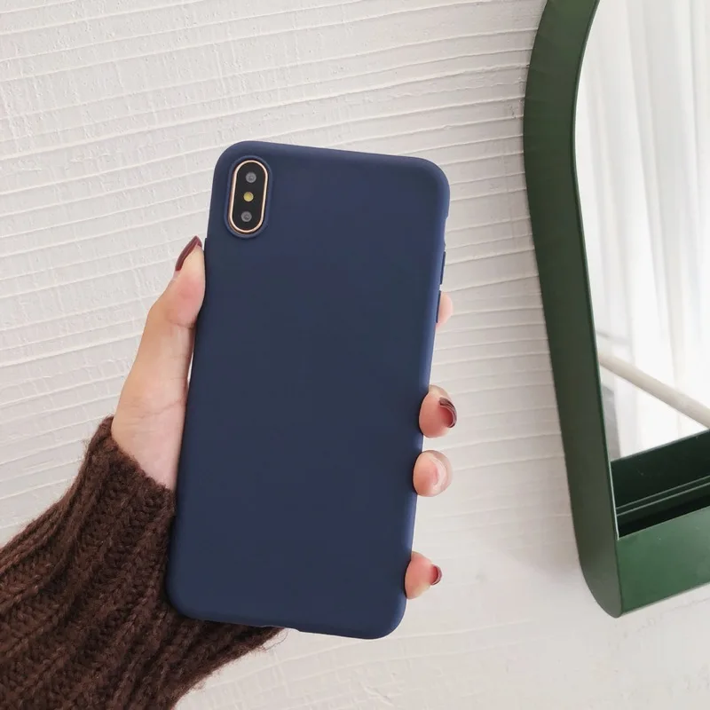 Мягкий однотонный силиконовый чехол для телефона iPhone XR X XS Max 6 6S 7 8 Plus модный