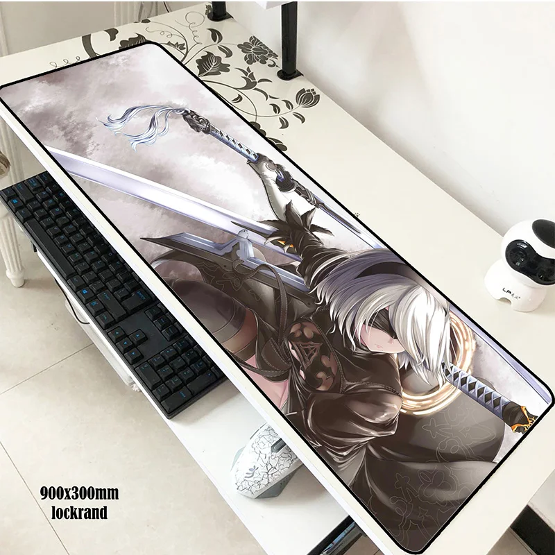 Коврик для мыши NieR Automata 900x300 мм длинный коврик ноутбука модный игровой клавиатуры