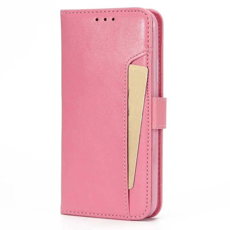 CHAOLIDA Pink Leather Mobile Case for IPhone X 6 6s 7 8 PLUS Card Pocket Small Money Snap PU Phone Holder Girl Wrist Strap |