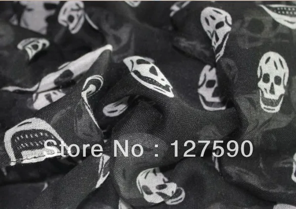 Шарф из тонкой прозрачной ткани оптом с изображением головы призрака шарф |