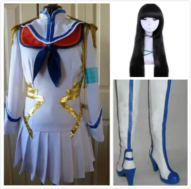 Полный комплект для косплея аниме Kill la Satsuki Kiryuin Косплей Белый Женский Костюм| |