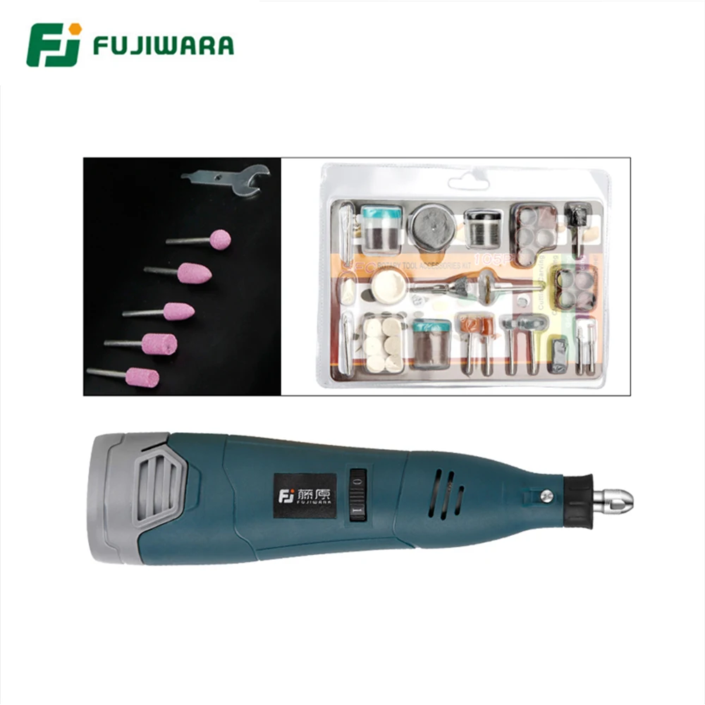 FUJIWARA 12V литиевая батарея электрический шлифовальный станок 5-ступенчатой регулируемой электрическая дрель гаечный ключ Набор гравировальный станок полировщик