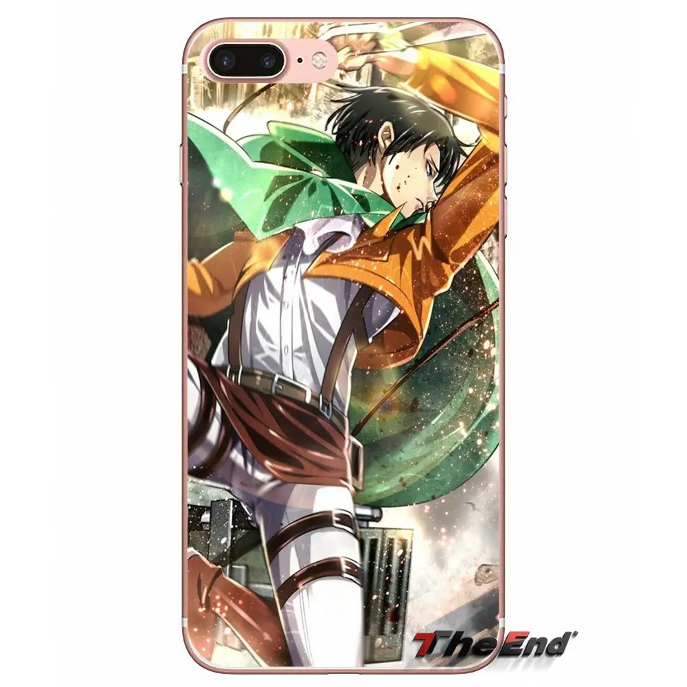 Для Apple iPhone X 4 4S 5 5S SE 5C 6 6s 7 8 плюс ТПУ прозрачная оболочка случаях аниме attack on titan
