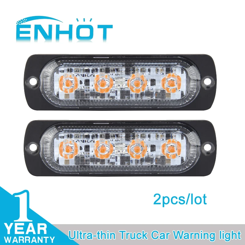 ENHOT 2 шт. автомобильный Стайлинг 12 В 4 Led Стробоскоп сигнальная рампа Янтарный