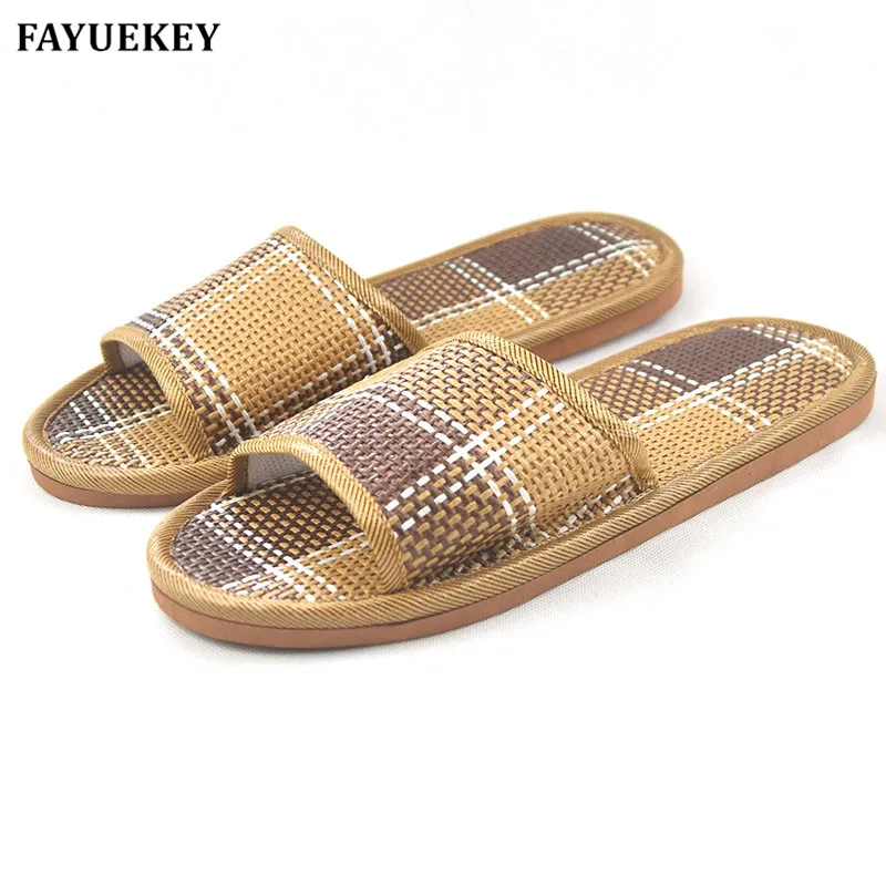 FAYUEKEY новые летние крутые плотные домашние бамбуковые тапки для отдыха унисекс