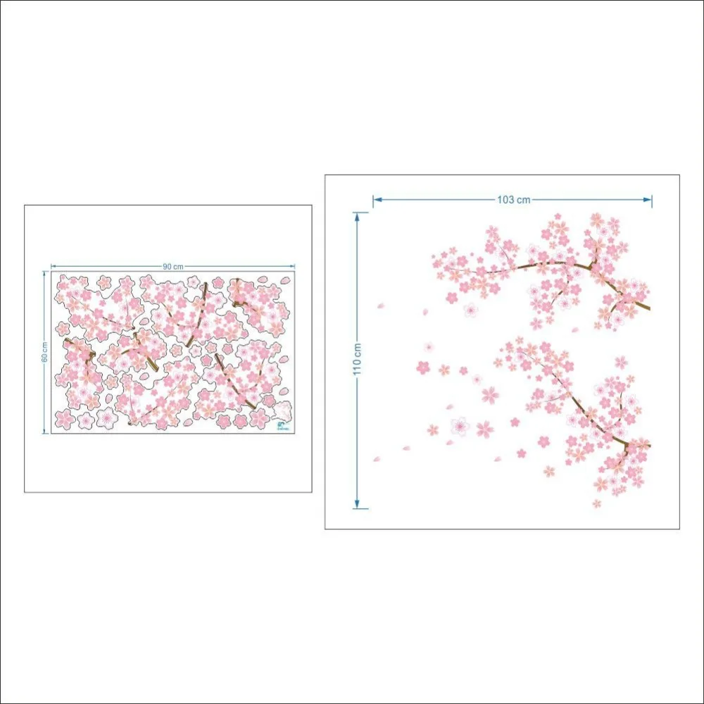 И розовое Вишневое дерево романтический сад сделай сам домашняя наклейка