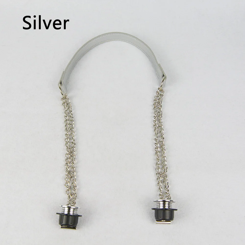 Silver TANQU одна деталь Obag Серебряная длинная двойная цепь с металлическим покрытием винт для OBag ручка O сумка женская сумка через плечо - Цвет: Silver