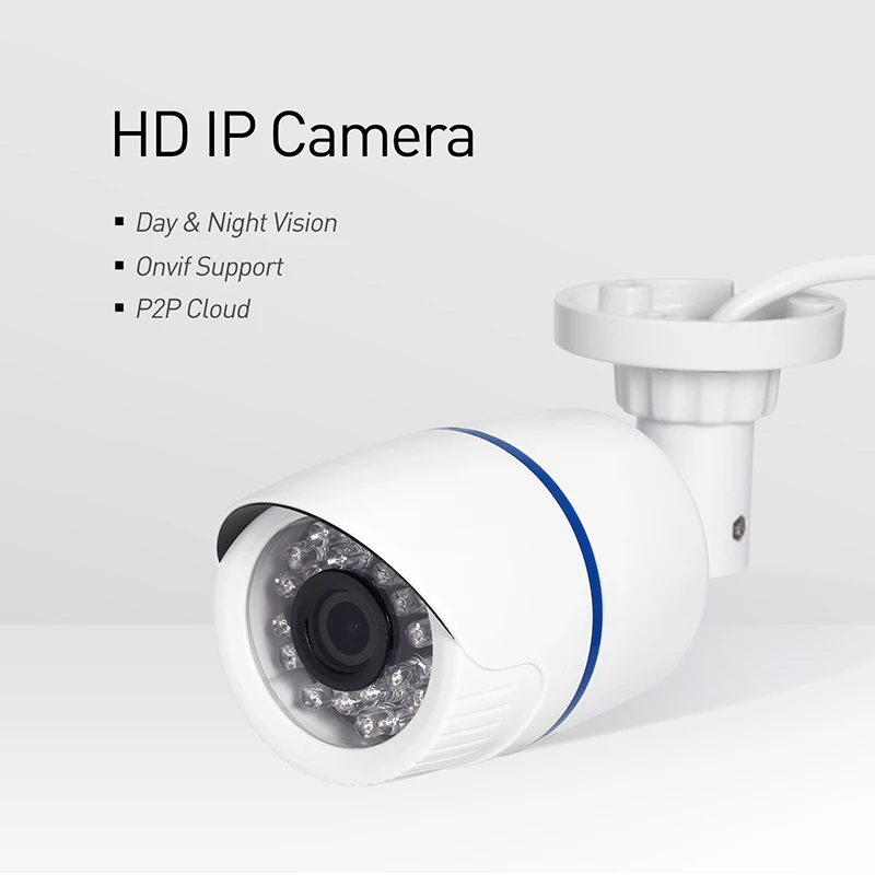 Водонепроницаемая инфракрасная цилиндрическая IP камера 1080P 24 светодиода МП