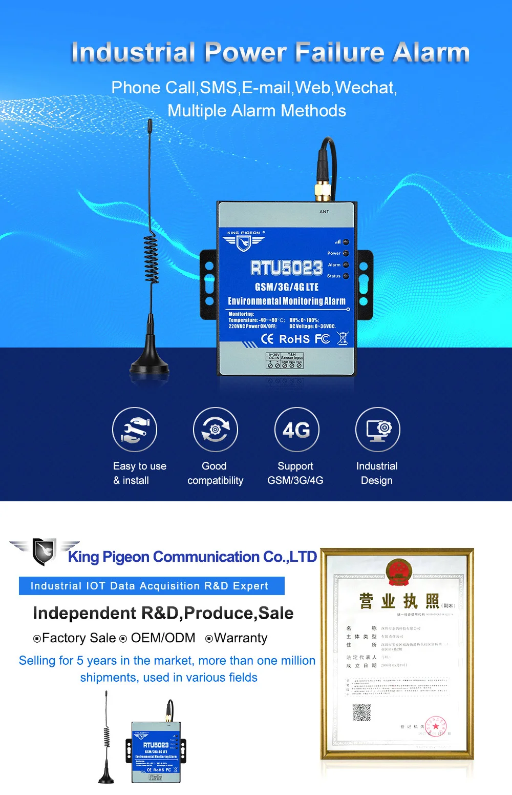 GSM система сигнализации окружающей среды мониторинг состояния питания датчик температуры и влажности поддерживает Modbus RTU по TCP