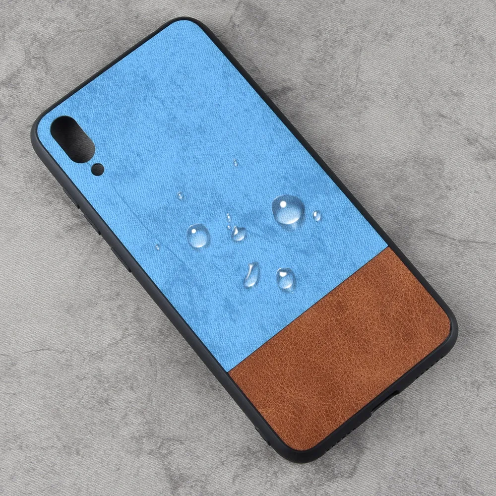 Fabric Cloth Leather Case for Huawei Y7 Pro 2019 Cover PU TPU Back Phone Cases Y6 Prime Y9 2018 P Smart Plus Capas |