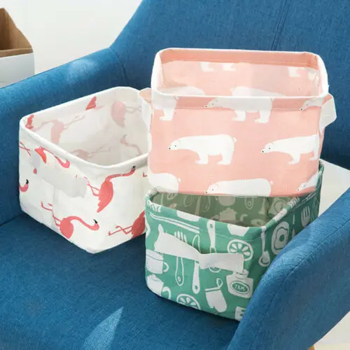 Складные тканевые вещи макияж comatic коробка для хранения в шкафу ящик куб хлопок